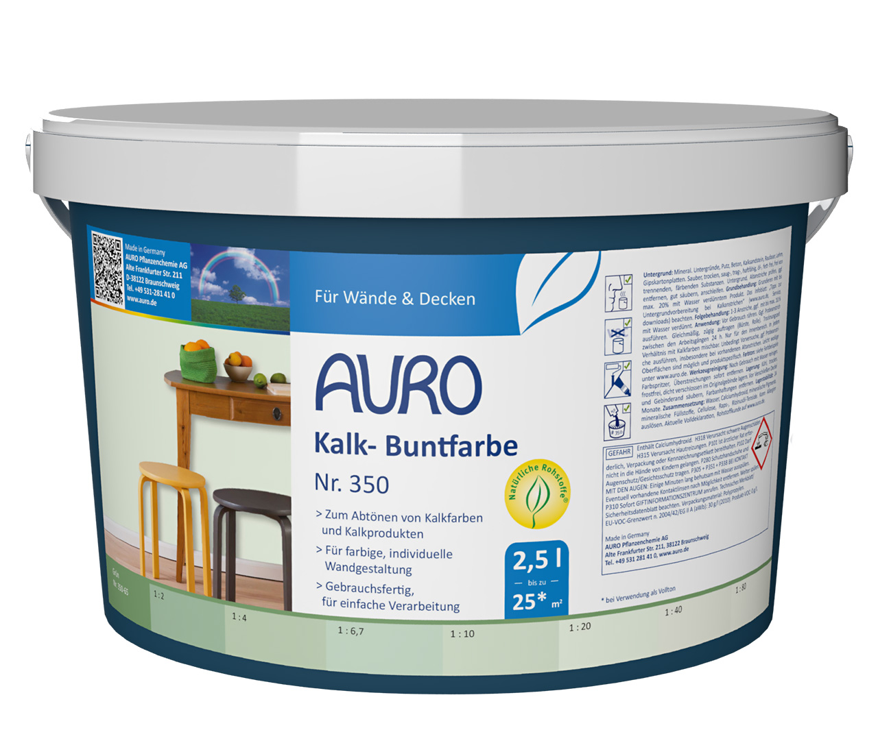 Kalk-Buntfarbe Grün – 2,5 Liter