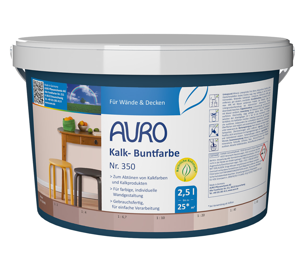 Kalk-Buntfarbe Braun – 2,5 Liter