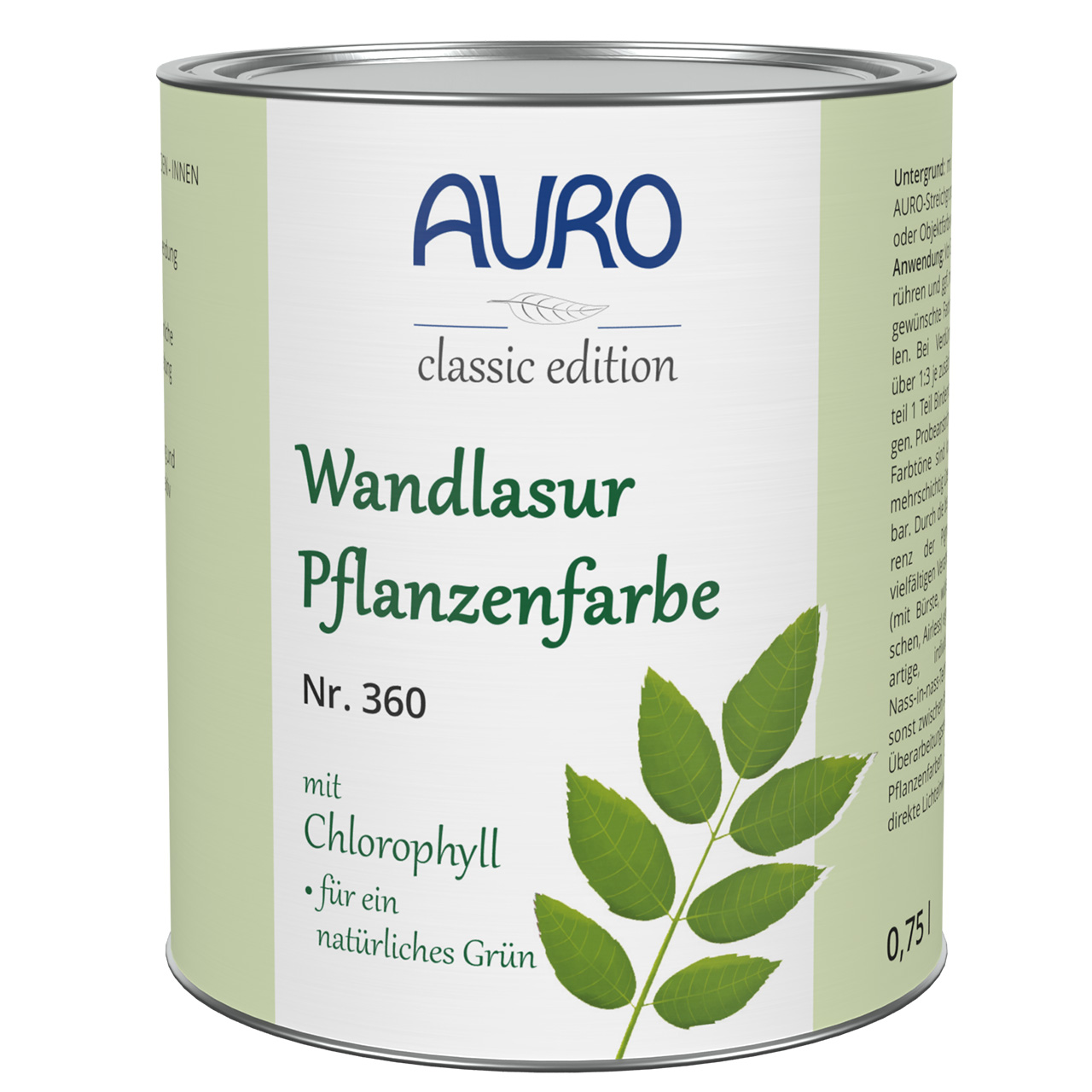 Wandlasur-Pflanzenfarbe blattgrün – 0,75 Liter