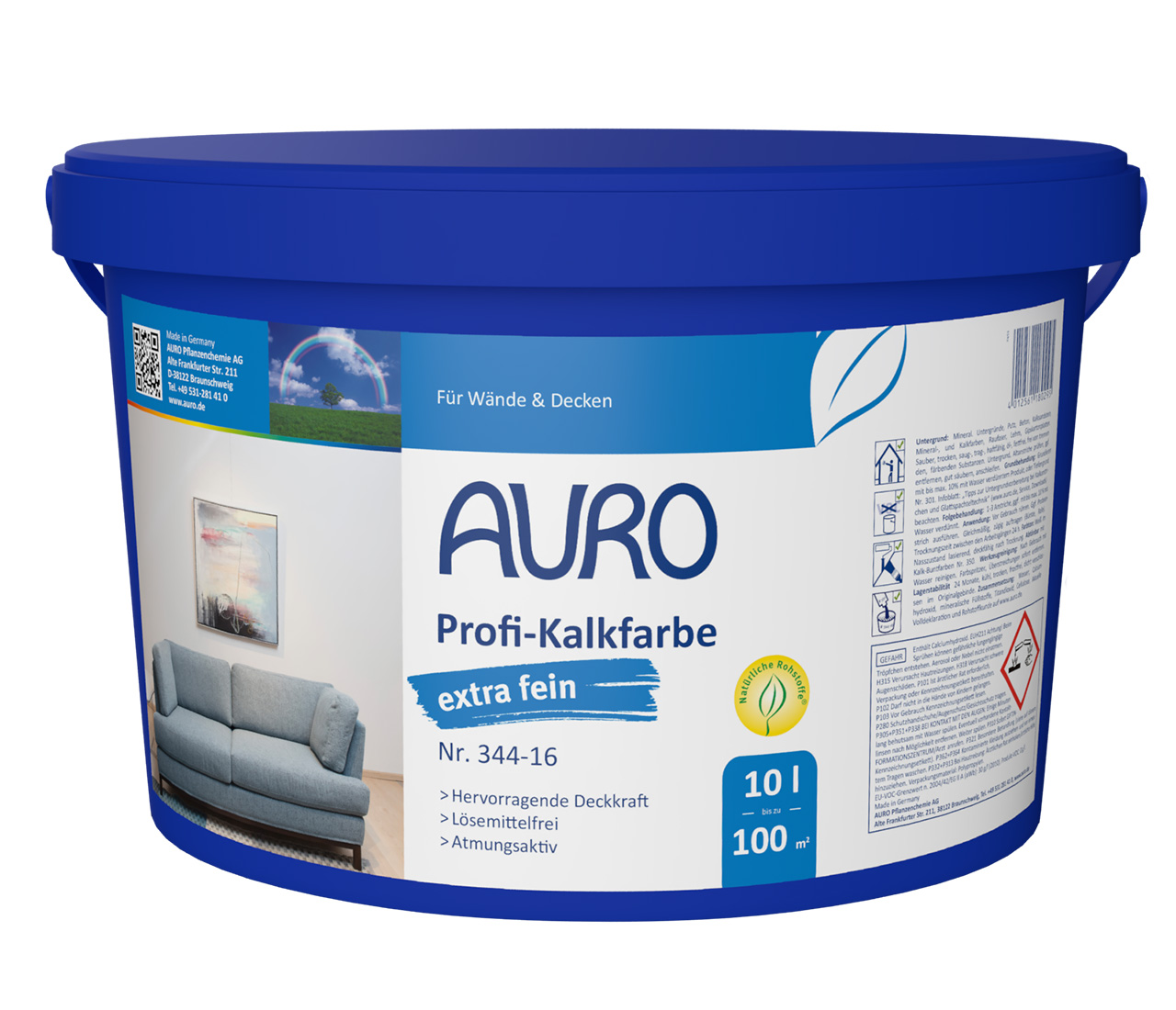 Profi-Kalkfarbe, extra fein – 10 Liter
