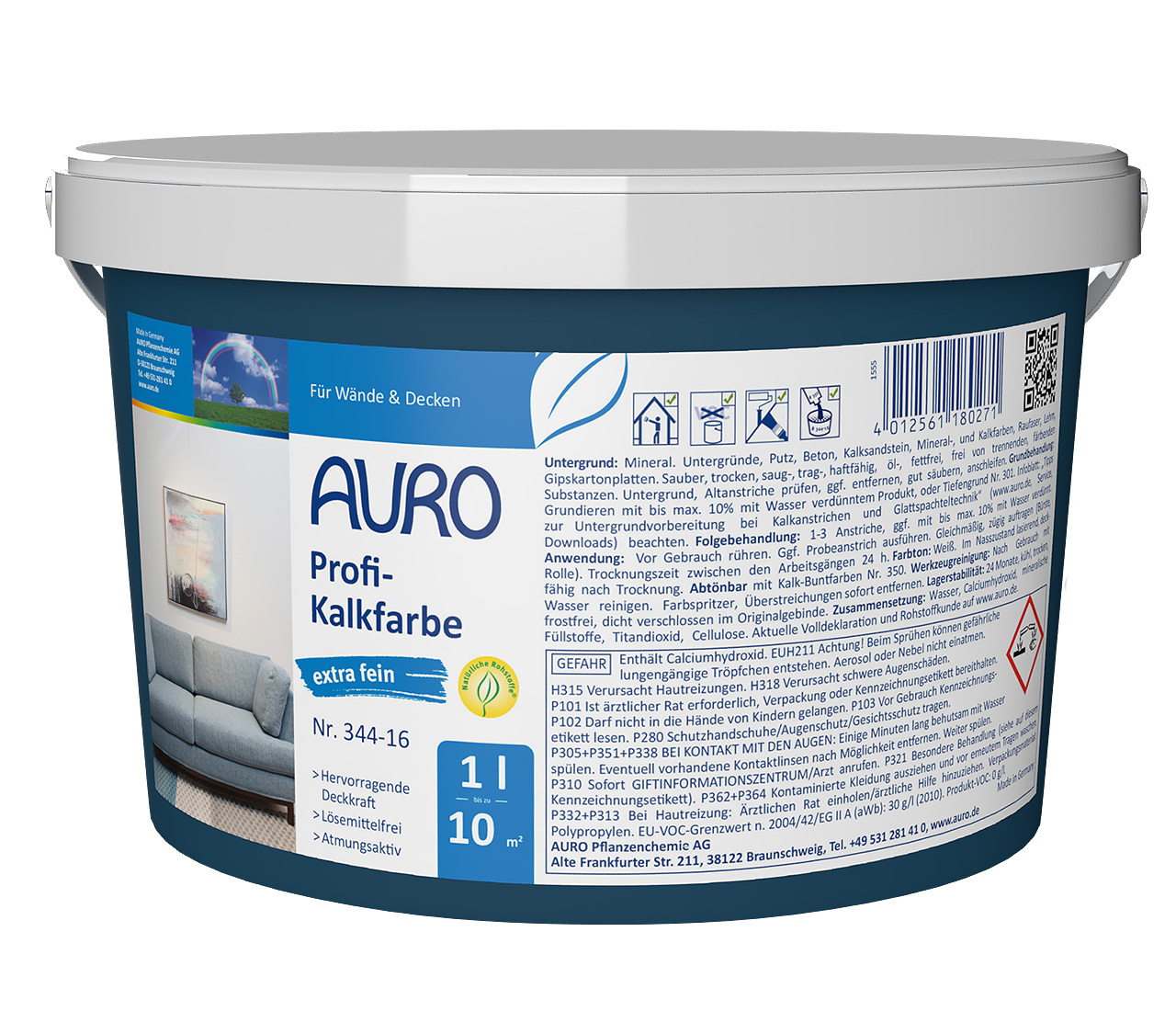 Profi-Kalkfarbe, extra fein – 1 Liter