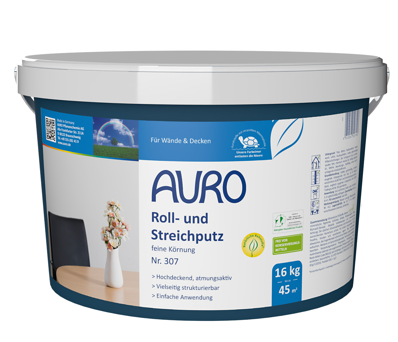Roll- und Streichputz, feine Körnung – 16 Kilogramm