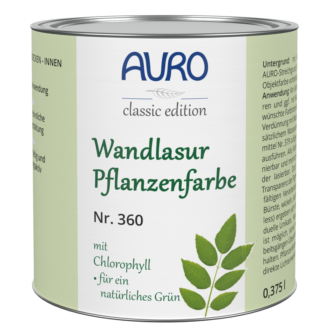 Wandlasur-Pflanzenfarbe blattgrün – 0,375 Liter